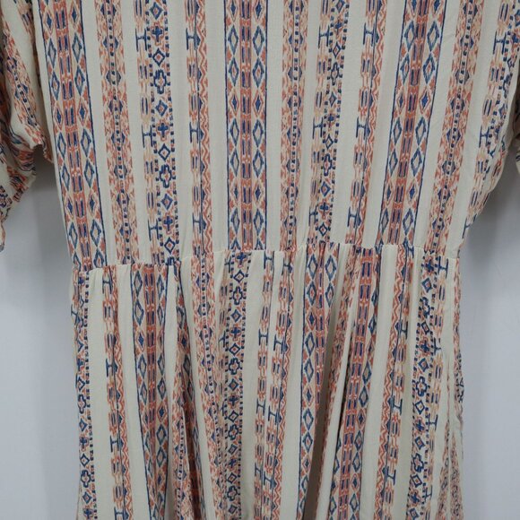 En Crème Maxi Dress Womens L Beige Boho Artsy Ethnic Gypsy Resort Beach Relaxed - Picture 13 of 16